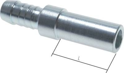 Schlauchnippel Rohr 10, 7 - 8mm, Stahl verzinkt