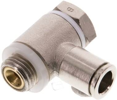 Winkel-Drosselrückschlag-ventil G 1/4"-8mm,abluftregelnd (Standard)