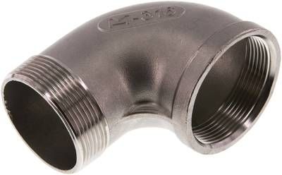 90°-Einschraubwinkel Rp 2"(IG)-R 2"(AG), 16 bar 1.4408