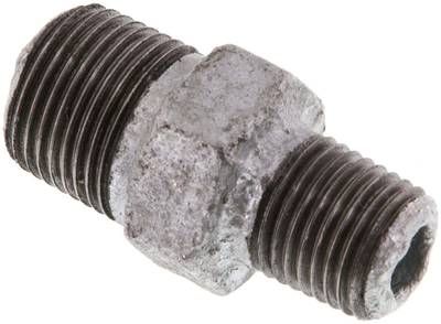 Doppelnippel R 3/8"-R 1/4", 25 bar Temperguss verzinkt