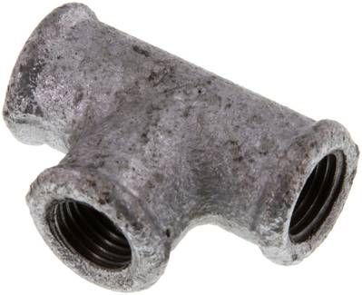 T-Stück Rp 1/4" (IG), 25 bar Temperguss verzinkt