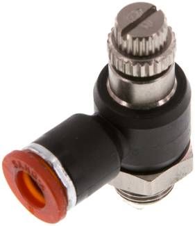 Winkel-Drosselrückschlag-ventil G 1/8"-6mm,zuluftregelnd (Sonderausführung)