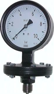 Plattenfeder-Manometer senk-recht, 100mm, 0 - 2,5 bar