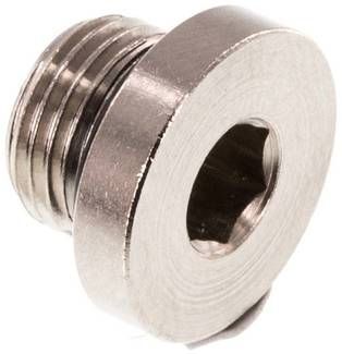 Verschlussstopfebn Innenskt. G 1/8", 16 bar Messing vernickel