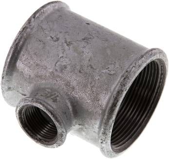 T-Stück Rp 2"-Rp 3/4"-Rp 2" (IG), 25 bar Temperguss verzinkt