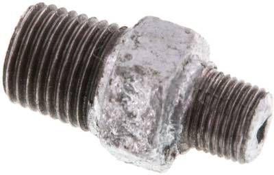 Doppelnippel R 1/4"-R 1/8", 25 bar Temperguss verzinkt