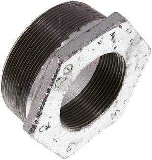 Reduziernippel R 3"(AG)-Rp 2"(IG), 25 bar Temperguss verzinkt