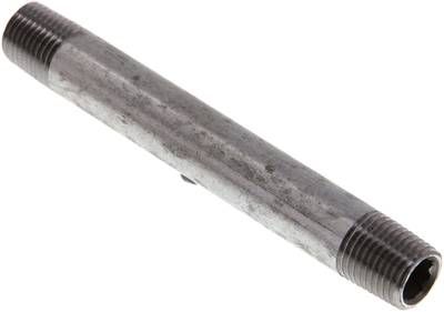 Rohrdoppelnippel R 1/4"-100mm, 50 bar, Stahlrohr ST 37 verzinkt