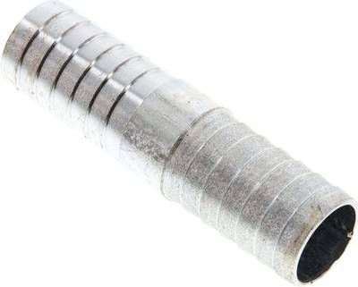 Schlauchverbindungsrohr 25mm-25mm, Stahl verzinkt