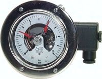 Sicherheits-Kontaktmanometer, waagerecht, 100mm, 0 - 25 bar