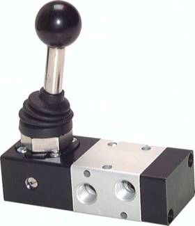 3/2-Wege Handhebelventil, G 1/8", Raste