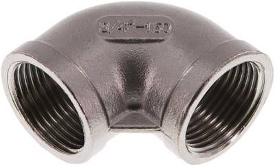 90°-Winkel Rp 3/4" (IG), 10 bar 1.4408