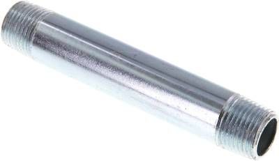 Rohrdoppelnippel R 1/2"-120mm, 50 bar, Stahlrohr ST 37 verzinkt