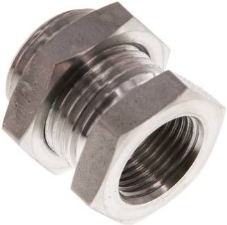 Schottverschraubung G 3/8"-G 1/2", 40 bar 1.4571