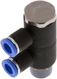 Steck-Mehrfachverteiler, 2-fach R 3/8"-8mm, IQS-Standard