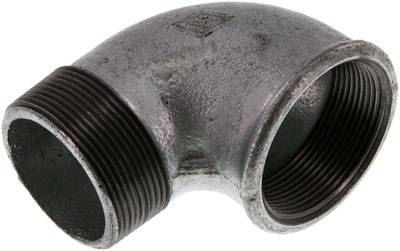 90°-Einschraubwinkel Rp 2"(IG)-R 2"(AG), 25 bar Temperguss verzinkt