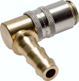 90°-Temperierkupplungsdose 9mm Zapfen, 9,5 mm Steckschlauch (GSP 10 ), Messing