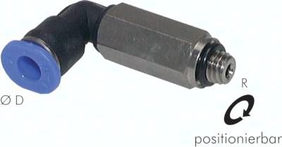 Winkel-Steckanschluss, lang G 1/8"-6mm, IQS-Mini