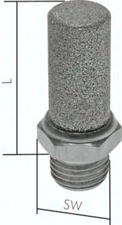 Schalldämpfer G 1", Edelstahl