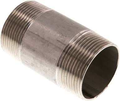 Rohrdoppelnippel R 1 1/2"-80mm, 20 bar 1.4571