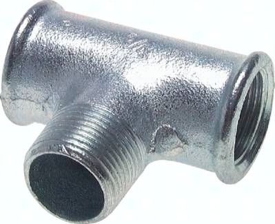T-Einschraubstück Rp 3/4"(IG)-R 3/4"(AG), 25 bar Temperguss verzinkt