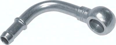 90°-Schlauchnippel 10mm Ring, 5 - 6mm, Stahl verzinkt