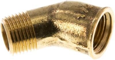 45°-Einschraubwinkel Rp 1/2"(IG)-R 1/2"(AG), 16 bar Messing