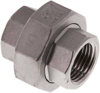Verschraubung flach dichtend Rp 1/2" (IG),16 bar 1.4408