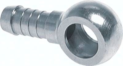 Schlauchnippel 16mm Ring, 11 - 12mm, Stahl verzinkt