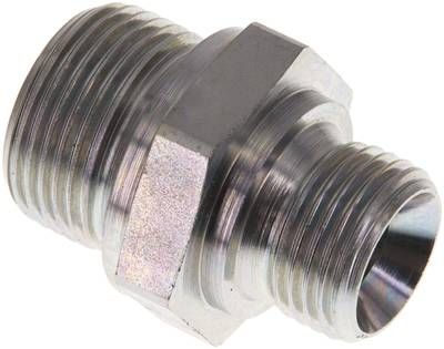 Hydraulik-Doppelnippel G 3/4"-G 1/2", Stahl verzinkt