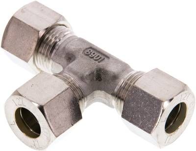 T-Schneidringverschraubung 12 L, Klemmring 1.4571 (NC)