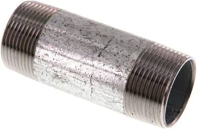 Rohrdoppelnippel R 1 1/4"-100mm, 50 bar, Stahlrohr ST 37 verzinkt