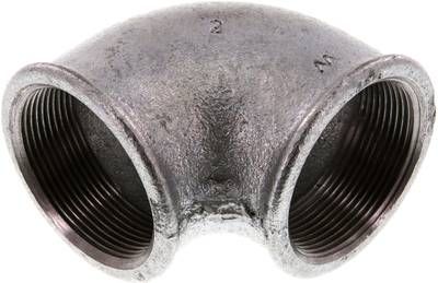 90°-Winkel Rp 2" (IG), 25 bar Temperguss verzinkt