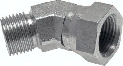 45°-Einschraubwinkel, 60°-Kegel, G 1/2", V4A