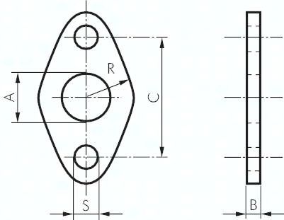 Flanschbefestigung f. 20 & 25mm ISO 6431-Zylinder, 1.4301