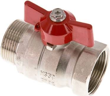 Messing-Kugelhahn, Eco-Line, R / Rp 1 1/4" (AG/IG), PN 25