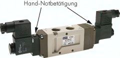 5/3-Wege Magnetventil, G 3/8", belüftet, 24 V AC