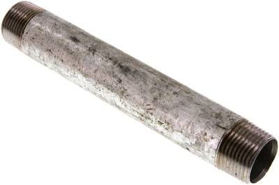 Rohrdoppelnippel R 1"-200mm, 50 bar, Stahlrohr ST 37 verzinkt