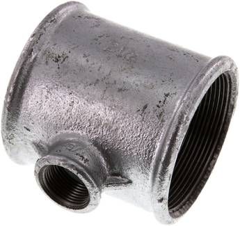 T-Stück Rp 2 1/2"-Rp 3/4"-Rp 2 1/2" (IG), 25 bar Temperguss verzinkt