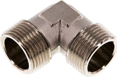 90°-Winkel R 1" (AG), 16 bar Messing vernickelt