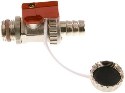 KFE-Kugelhahn G 1/2" mit Tülle, Messing vernickelt