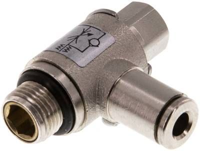 Winkel-Drosselrückschlag-ventil G 1/8"-4mm,zuluftregelnd (Sonderausführung)