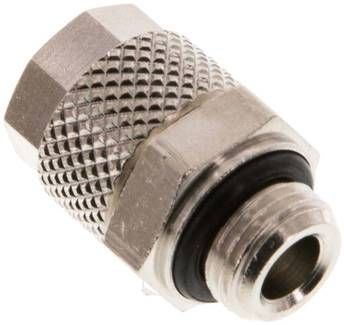 Gerade Verschraubung G 1/8"-8 x 6mm, Messing vernickelt