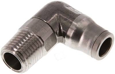Winkel-Steckanschluss NPT 1/4"-8mm, IQS-Edelstahl