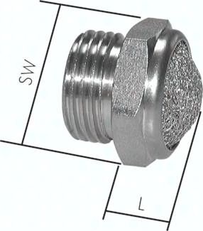 Schalldämpfer G 3/4", Drahtgewebe, Messing vernickelt