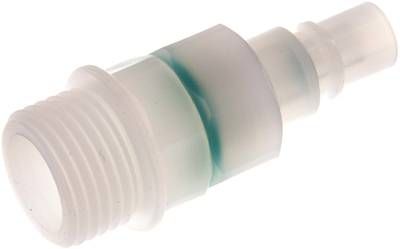 Kupplungsstecker (NW7,2) G 1/2" (AG), PVDF absperrend