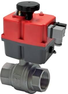 Elektr. Messing-Kugelhahn, G 1 1/4", 24 - 240 V AC/DC