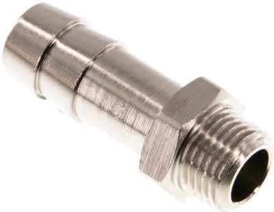 Gewindetülle G 1/8"-9mm, 16 bar Messing vernickelt