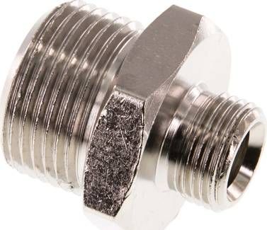 Doppelnippel G 3/4"-G 3/8", 16 bar Messing vernickelt