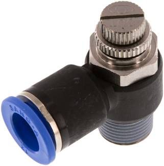 Winkel-Drosselrückschlag-ventil R 3/8"-12mm,abluftregelnd (Standard)